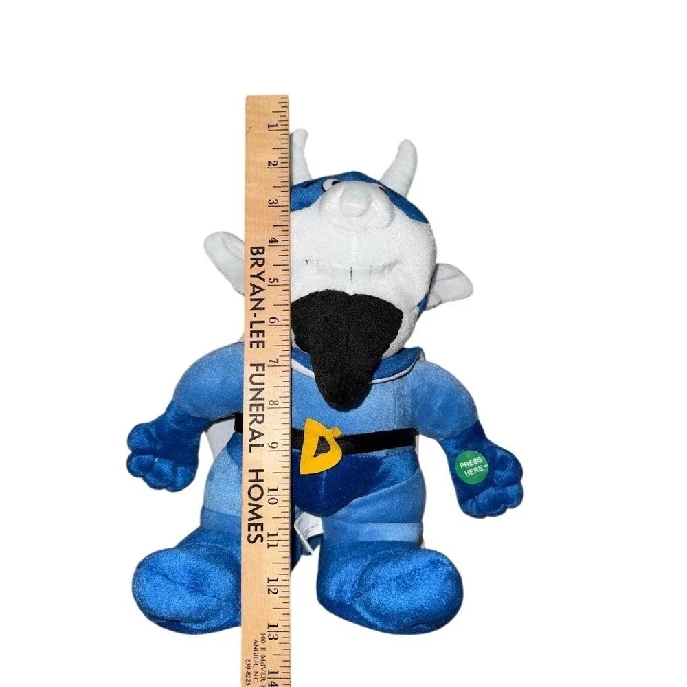 Duke Blue‎ Devils Mascot Plush Blue w/ Cape Sound Button 12